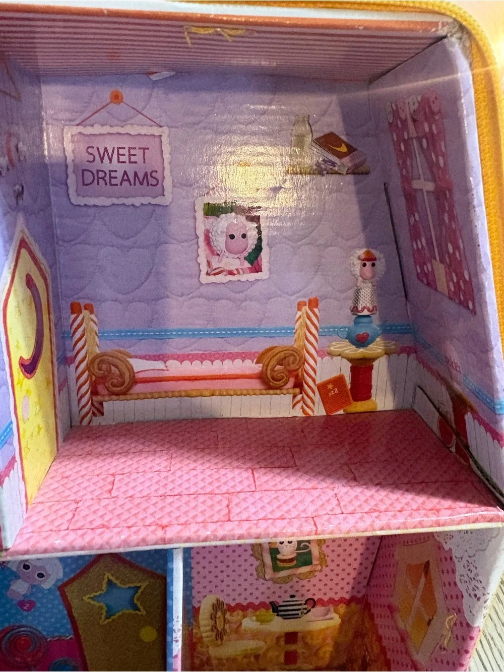 Kids Pink & Orange Playhouse Carry Case for Dolls